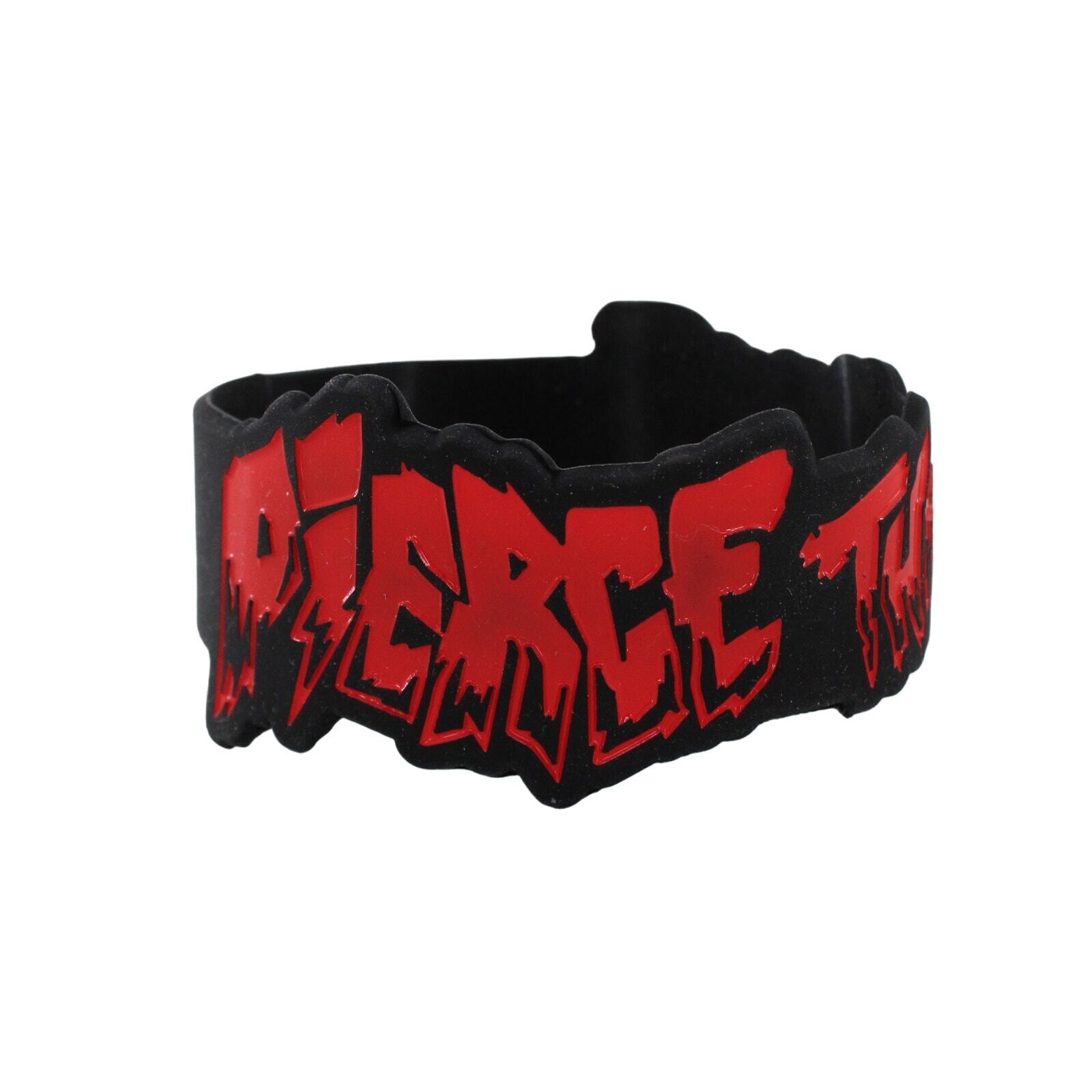 Pierce the Veil Black & Red Die Cut Silicone Wristband Bracelet