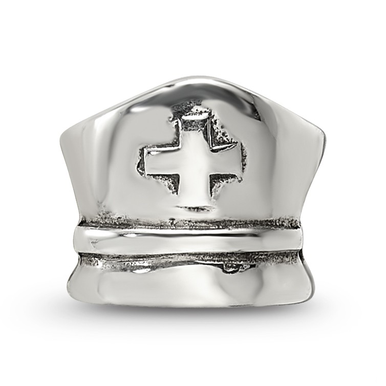 Silver Reflections Nurse Hat Bead QRS3520