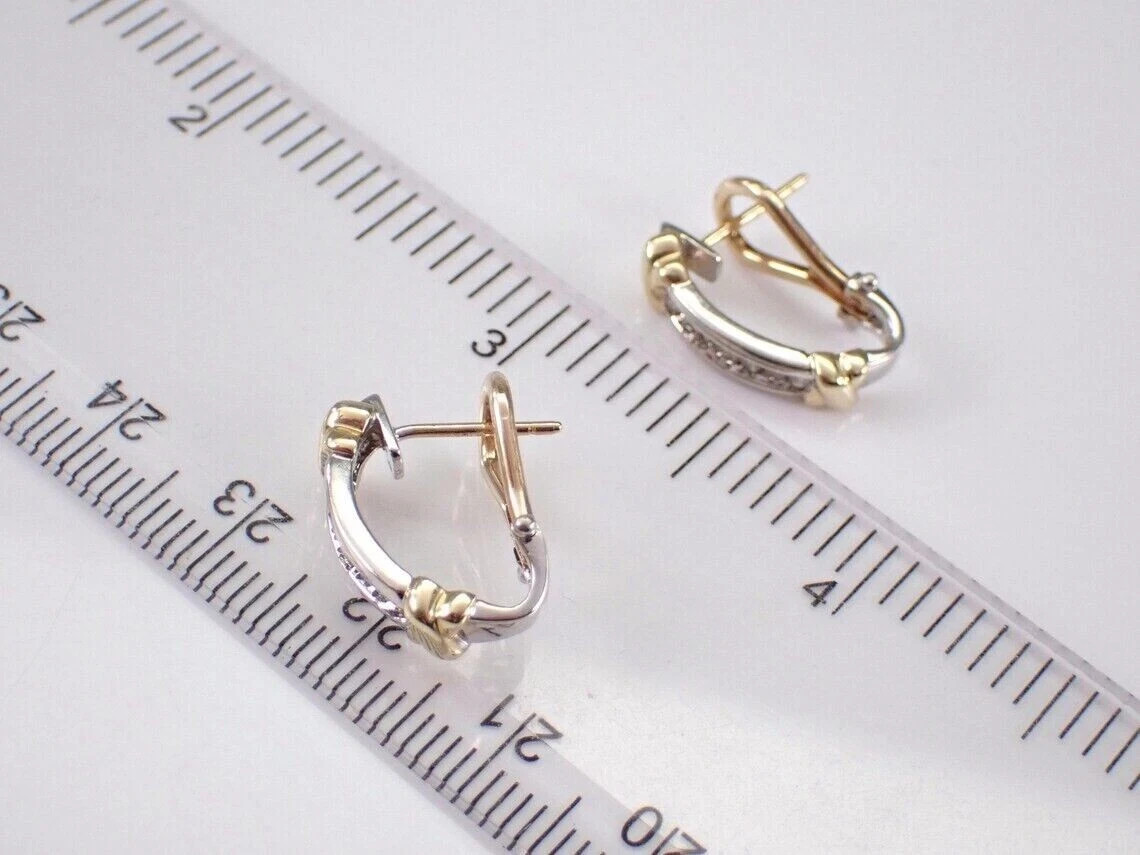 2Ct Round Cut Lab Created Diamond Women’s Hoop Earrings 14k Two Tone Gold Plated