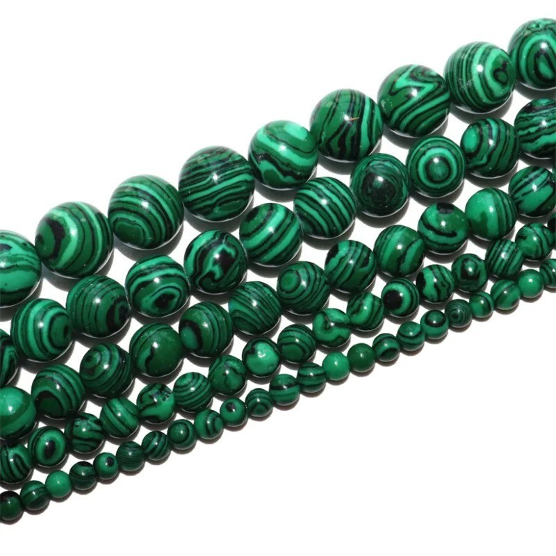 Grade AAA Natural Malachite Gemstone Round Beads 4mm 6mm 8mm 10mm 12mm 15.5″