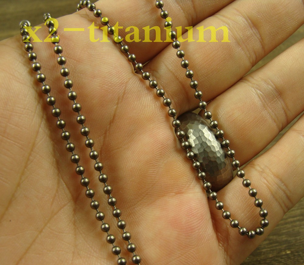 Pure Titanium 26 inch (66cm) ball bead chain 2.4mm necklace anti-allergy XH107A