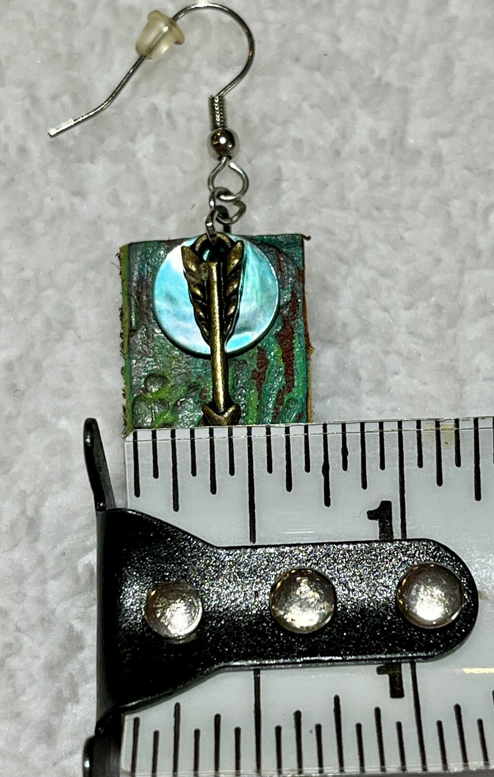Artisan Made Genuine Leather Geometric Design With Arrow & Shell Boho Cowgirl