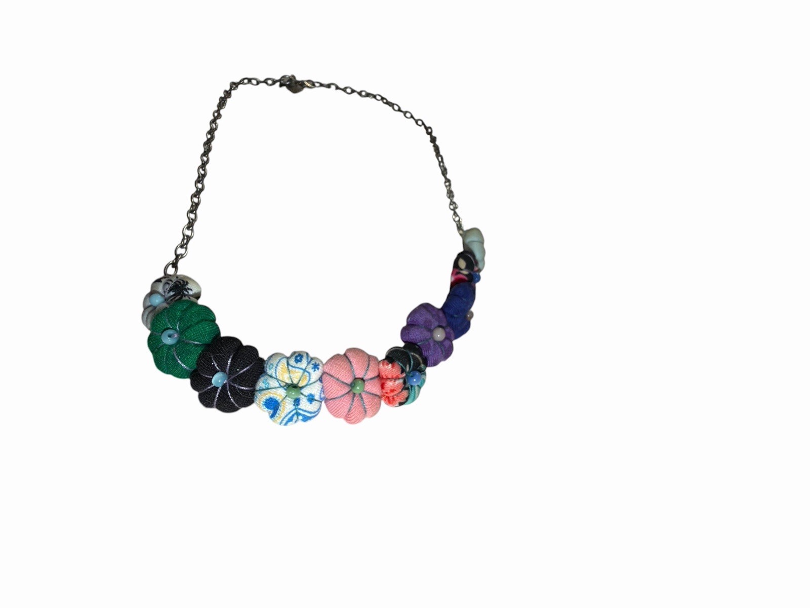 LUA CHEA Fiber Art Fabric Statement Necklace 18″