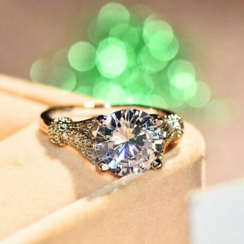 2Ct Lab Created Diamond Solitaire Engagement Ring Solid 14K White Gold Over