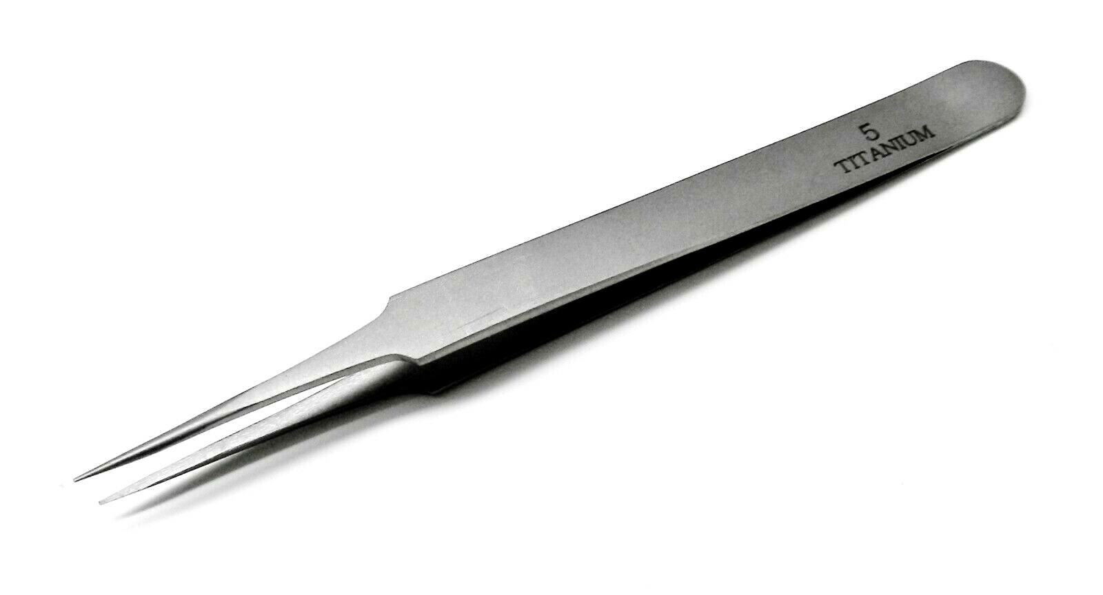 Titanium Tweezers Ultra Fine Tip #5 Non Magnetic Precision Tweezer 4-3/4″ Long