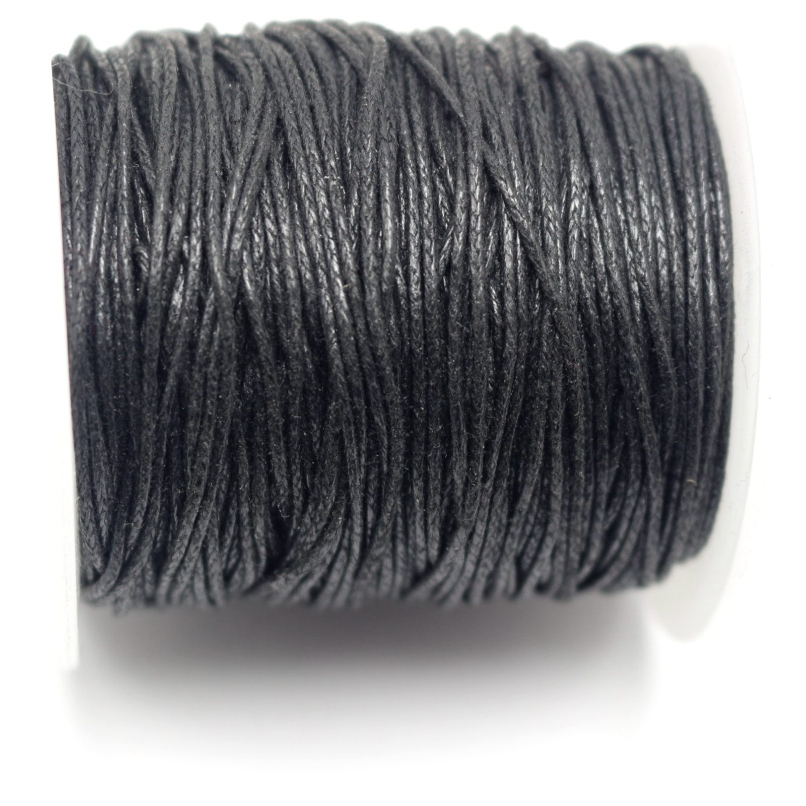 77 Yards/Roll Black Waxed Cotton Beading Cord 1mm for Bracelet Necklace Making