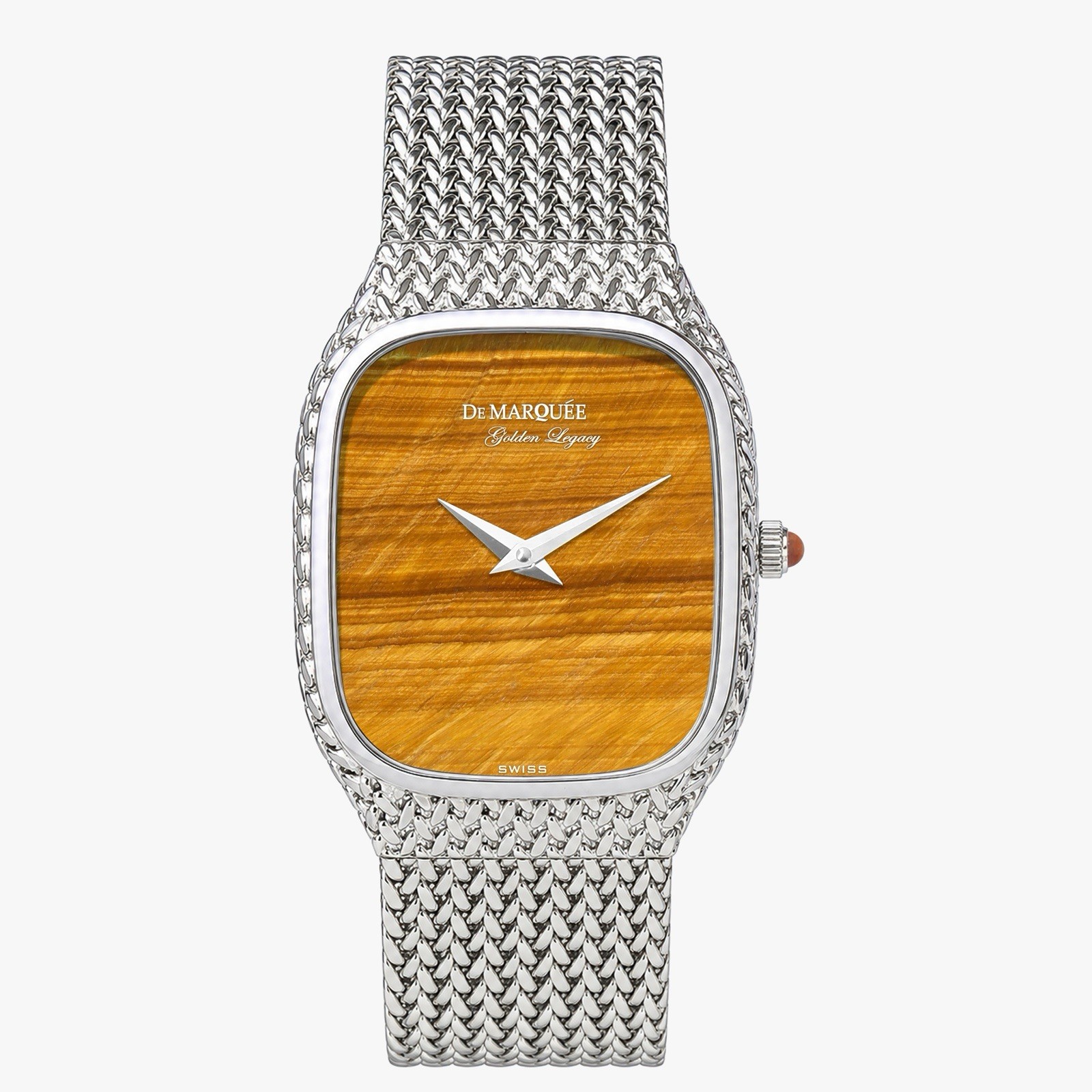 De Marquée Golden Horizon Tiger Eye Dial Sterling Silver Swiss Quartz Limited 75
