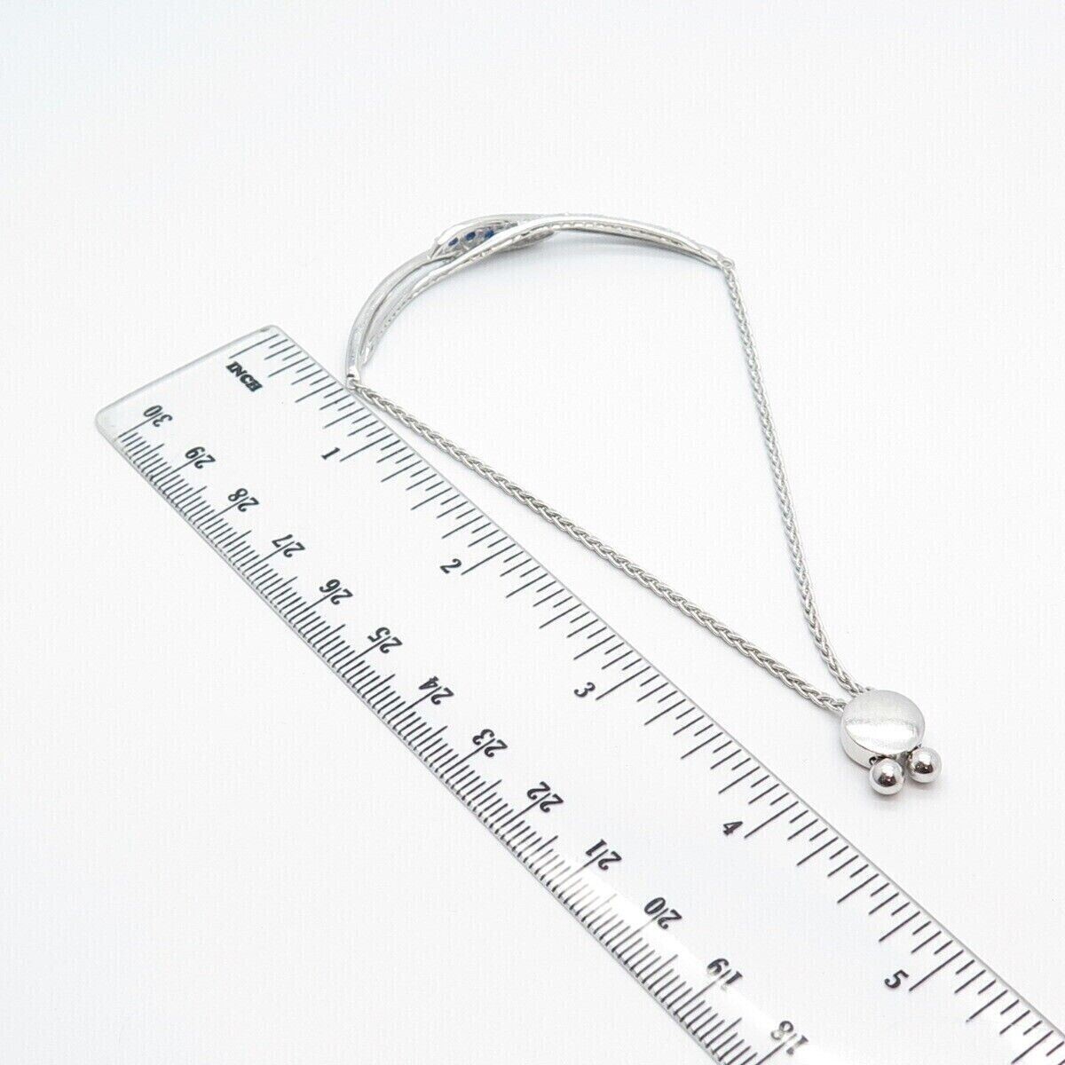Christmas Gift Bolo Bracelet 4CTRound Lab Created Sapphire 14K White Gold Finish