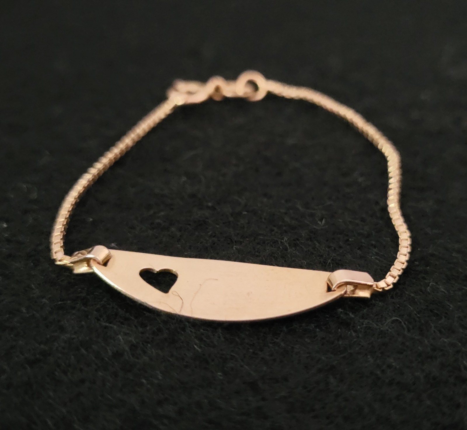 Vintage 14k Italy Solid Yellow Gold ☆Childs ID Bracelet ☆5.75″ ☆Excellent