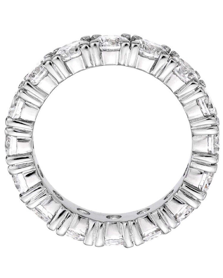 Men’s 4mm Tennis Ring Solid 925 Silver Icy Bling Round Cut CZ Pinky Wedding Band
