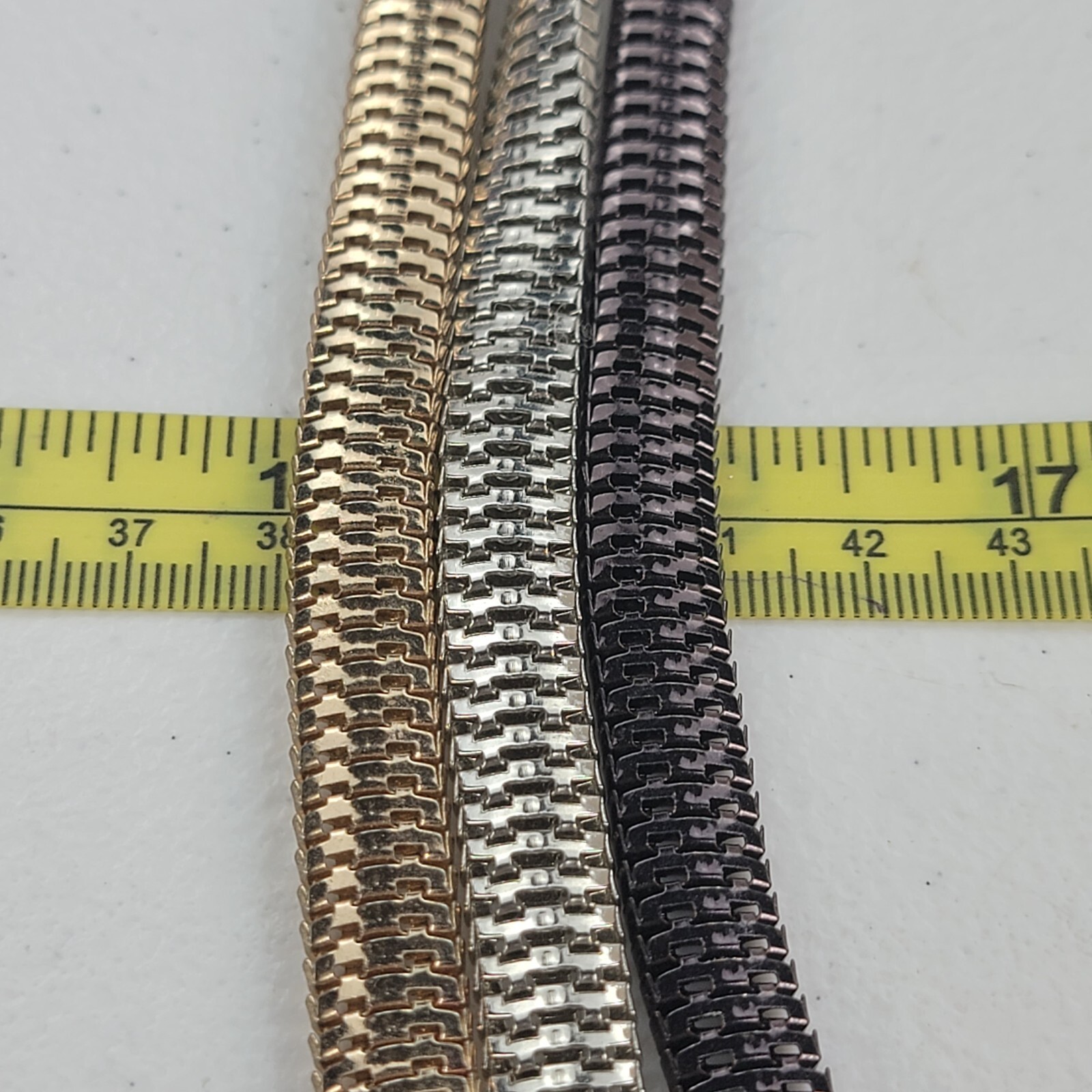 Gold Silver And Purple Snake Chain Layered Necklace 22.5 in Lobster Clasp