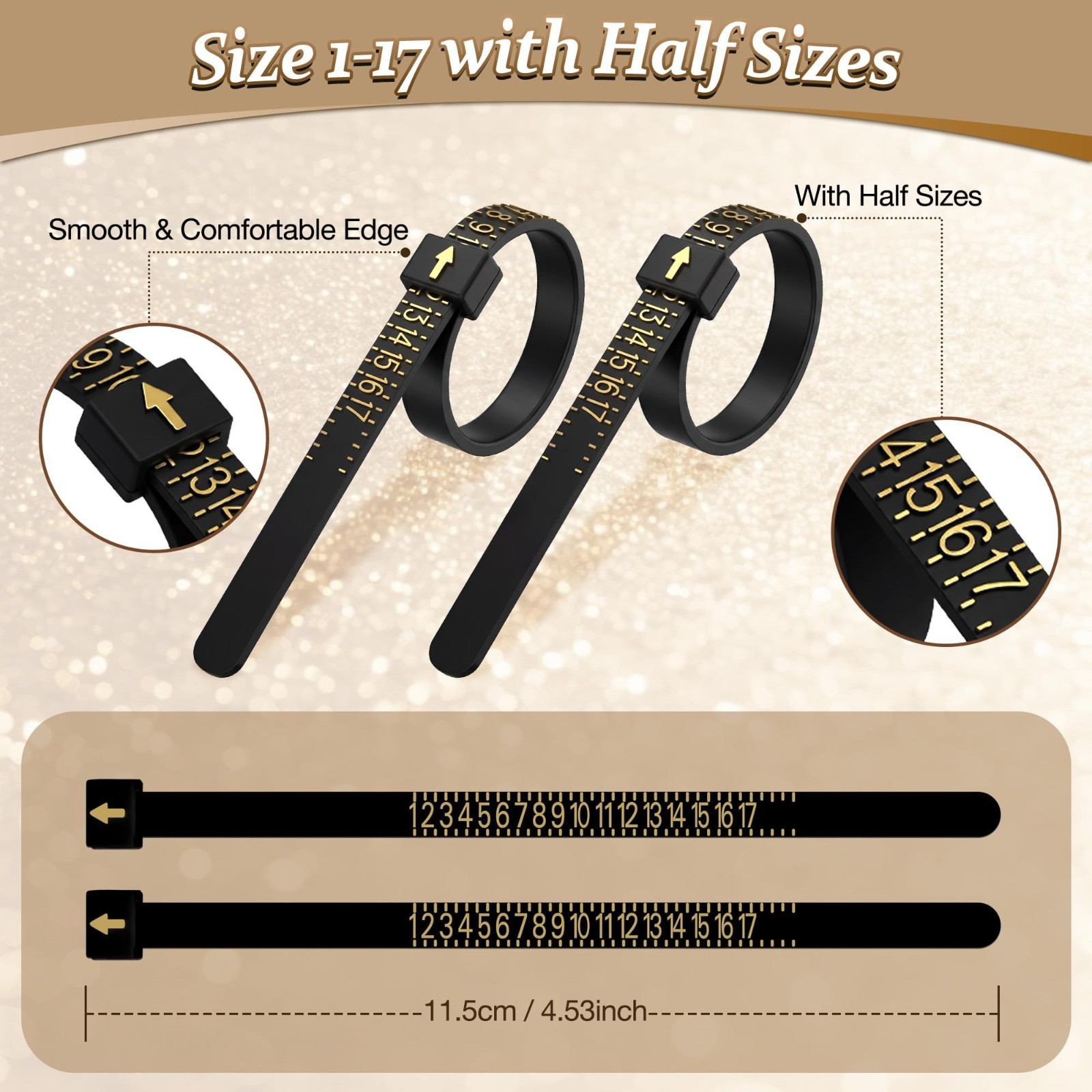 Bracelet & Ring Size Measuring Tool Kit – Mandrel & Finger Sizers, US Sizes 1-17