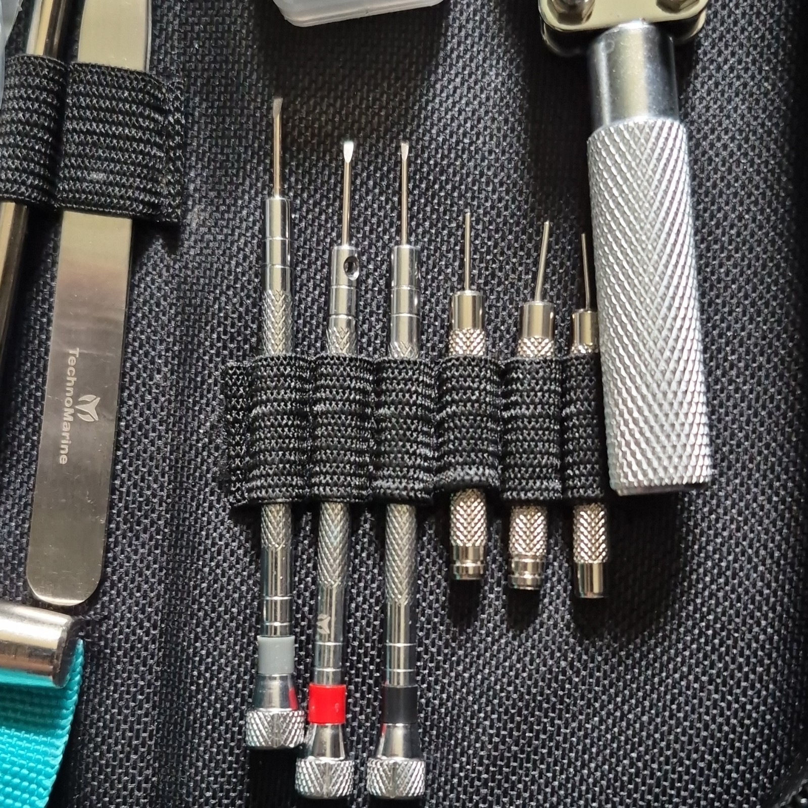 TechnoMarine Watch Travel Tool Kit Repair Kit w/ Blue Zip Case