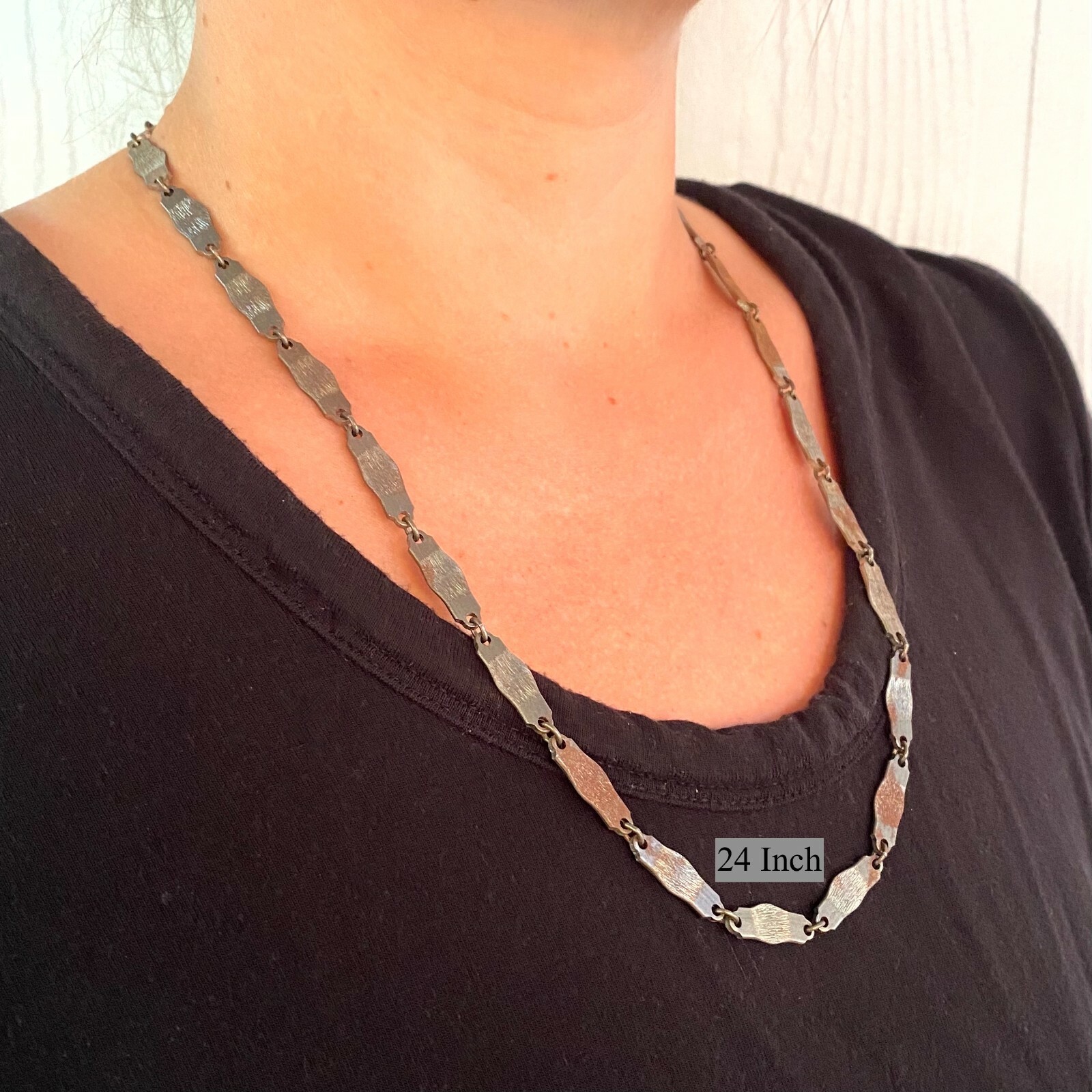 Vintage Rusty Flat Chain Necklace (Avail. In 18″, 20″, 24″, 30″, Or 36″) (FC53)