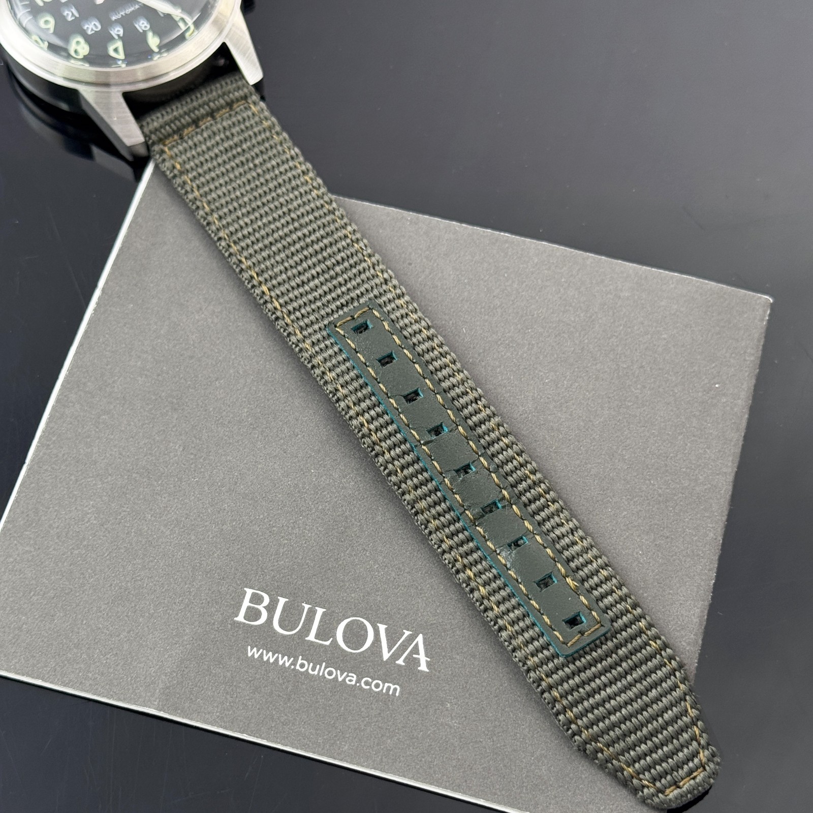 Bulova Men’s Hack VWI Special Edition 96A259 Automatic Black Dial Nylon Watch