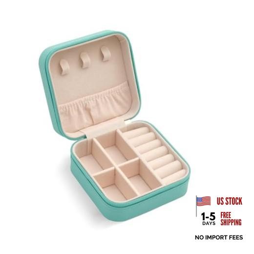 Mini Jewelry Travel Case, Small Portable Jewellry Organizer Box 1 pack – blue