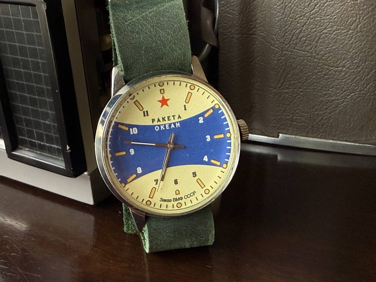 Wristwatch Raketa Ocean USSR Watch Rare Soviet Union Design USSR style
