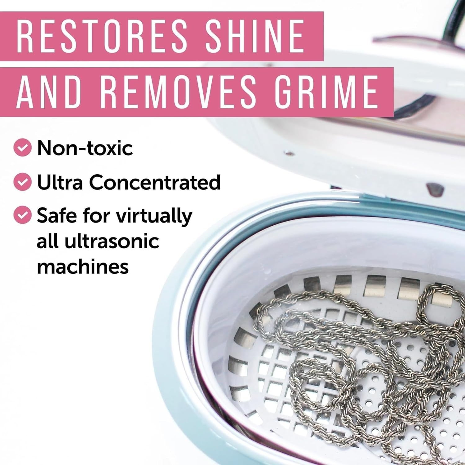 Maplefield Ultrasonic Jewelry Cleaner Solution – Concentrated Formula & Ultrason