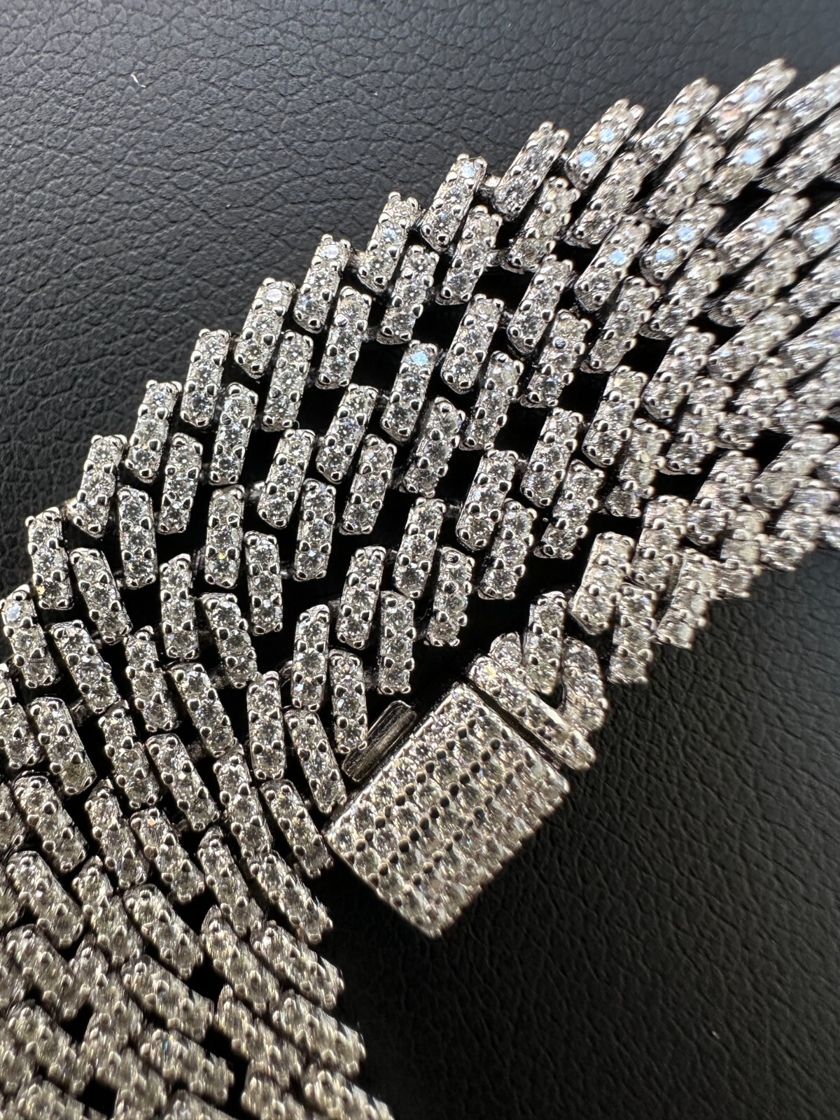 MOISSANITE Real 5mm Micro Miami Cuban Link Prong Chain Iced 925 Silver Necklace