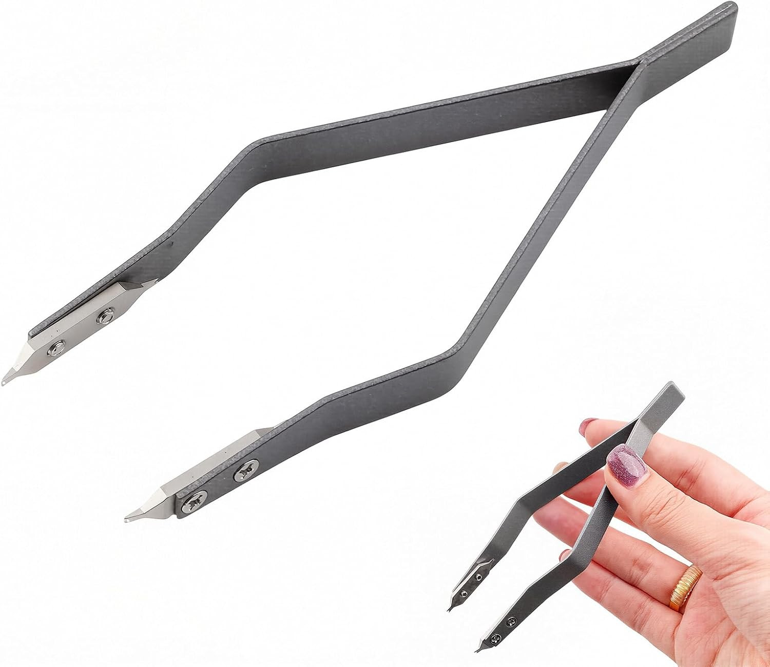 V Shape Aluminum Alloy Watch Spring Bar Tweezers Tool for Strap Removal & Repair