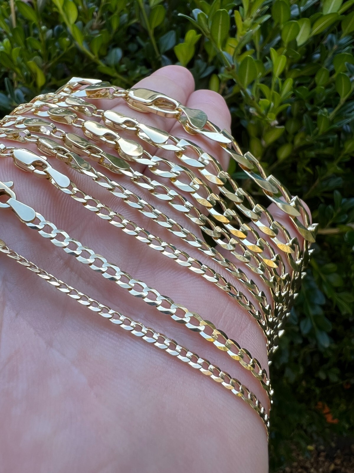 Real Solid 14k Yellow Gold Curb Miami Cuban Link Chain 16-30″ 2.5-12mm Necklace