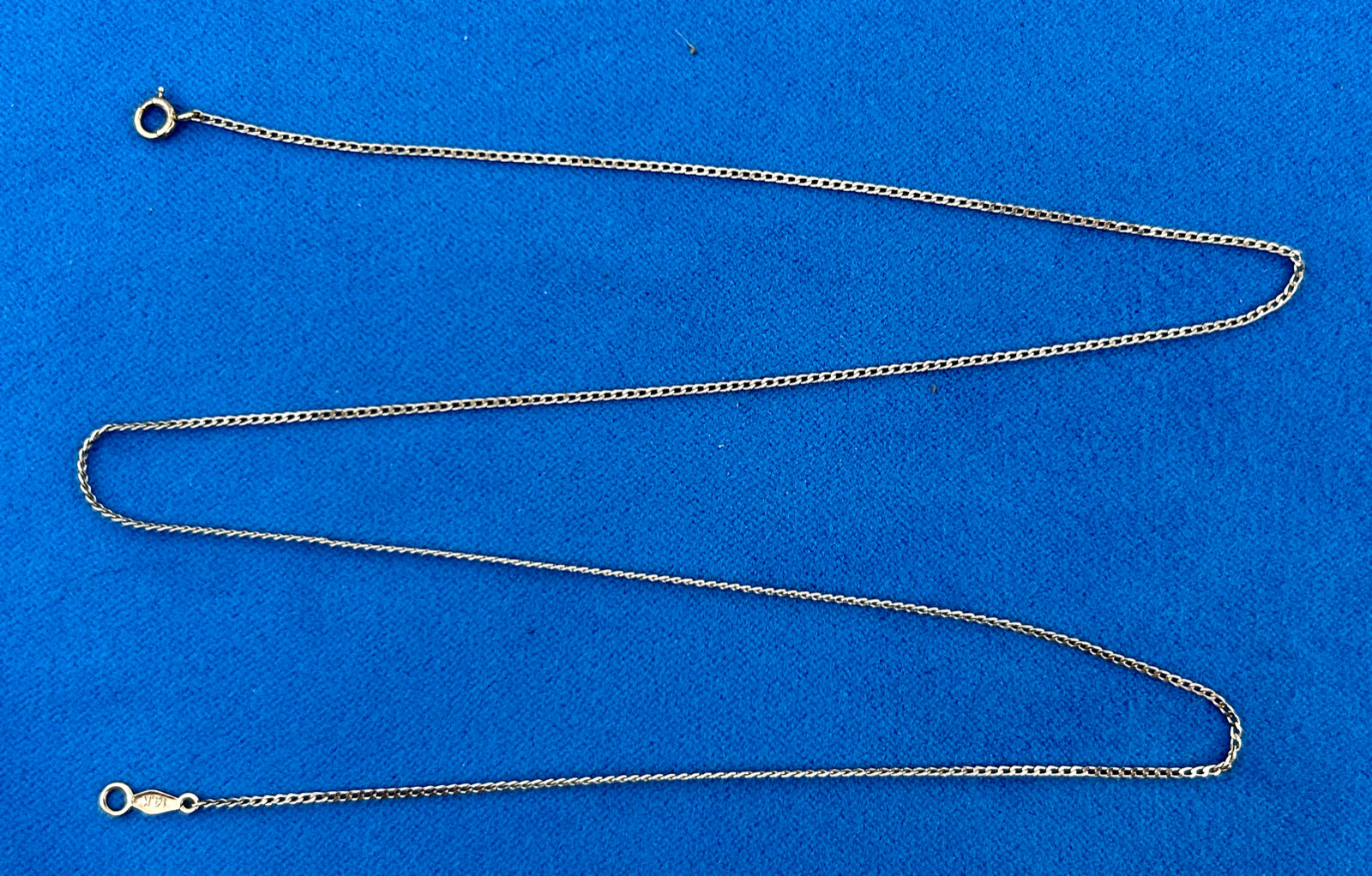 14K Yellow Gold Flat Curb Chain 18in 1.4g Vintage .9mm link