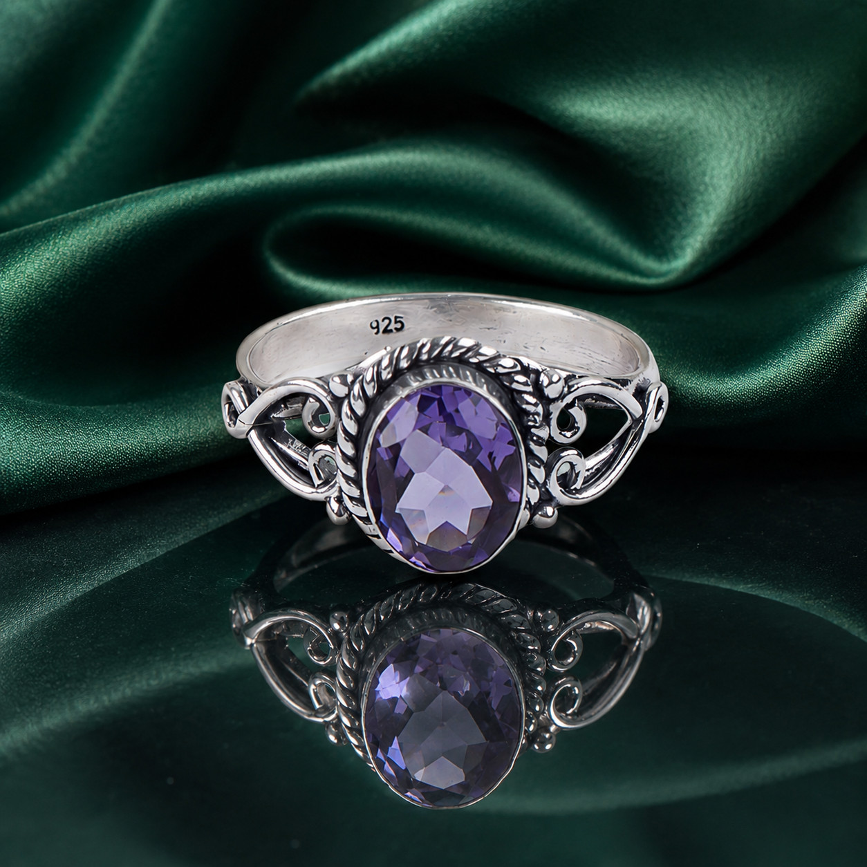 Iolite Gemstone 925 Sterling Silver Handcrafted Designer Woman’s Engagement Ring