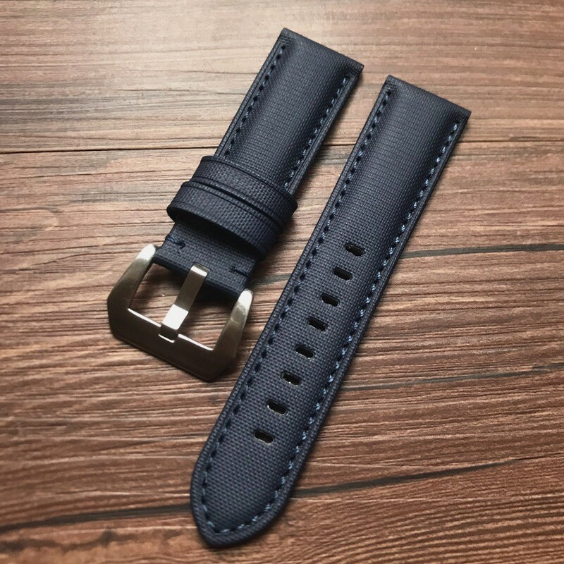 Quality Carbon Fibre Bottom Canvas Watch Band Straps Mens for Panerai 22 24 26mm