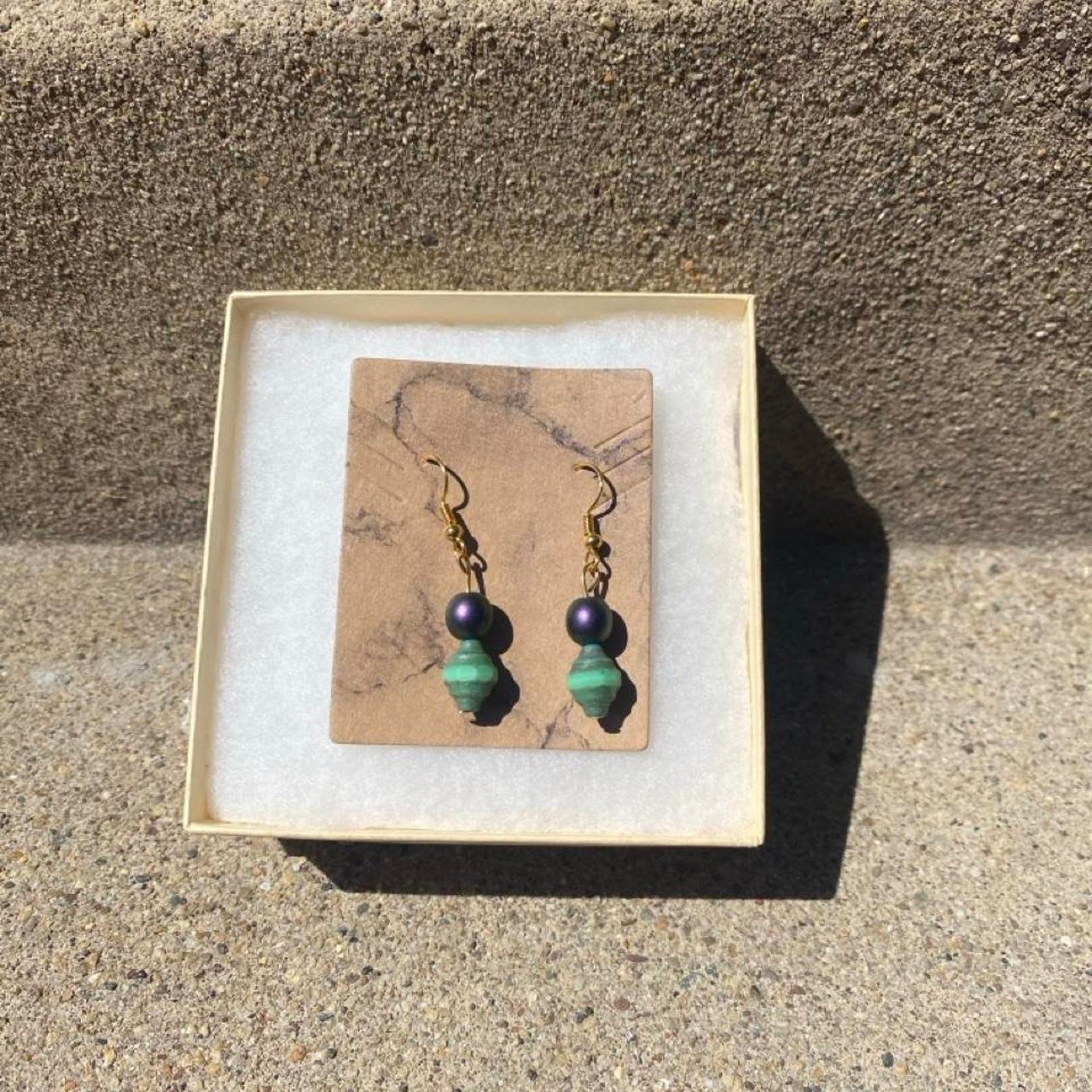 Hypo allergenic hand strung earrings