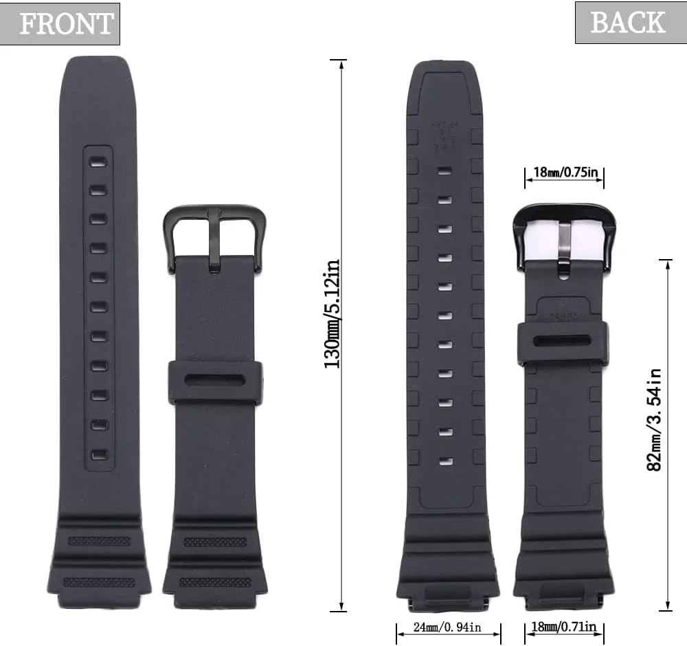 Resin Strap Compatible with Casio AE-1300 AE-1200 F-108 W-216H AE-1000w SGW-300H