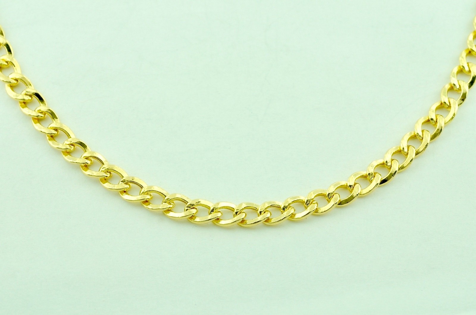 14k Solid Yellow Curb link Chain necklace LOBSTER clasp 16-24 inches 3mm 4.4-7.2