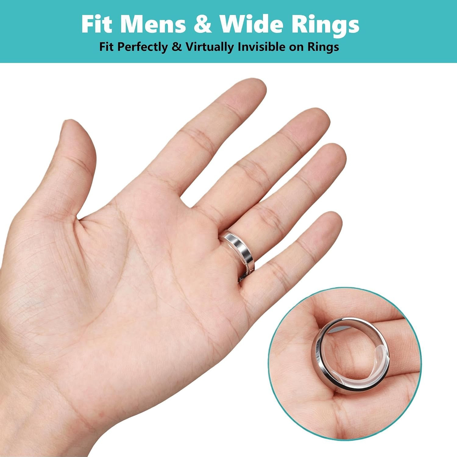 Feramox Ring Size Adjuster for Loose Rings, Invisible Clip-On Guards(8 Pcs) | St