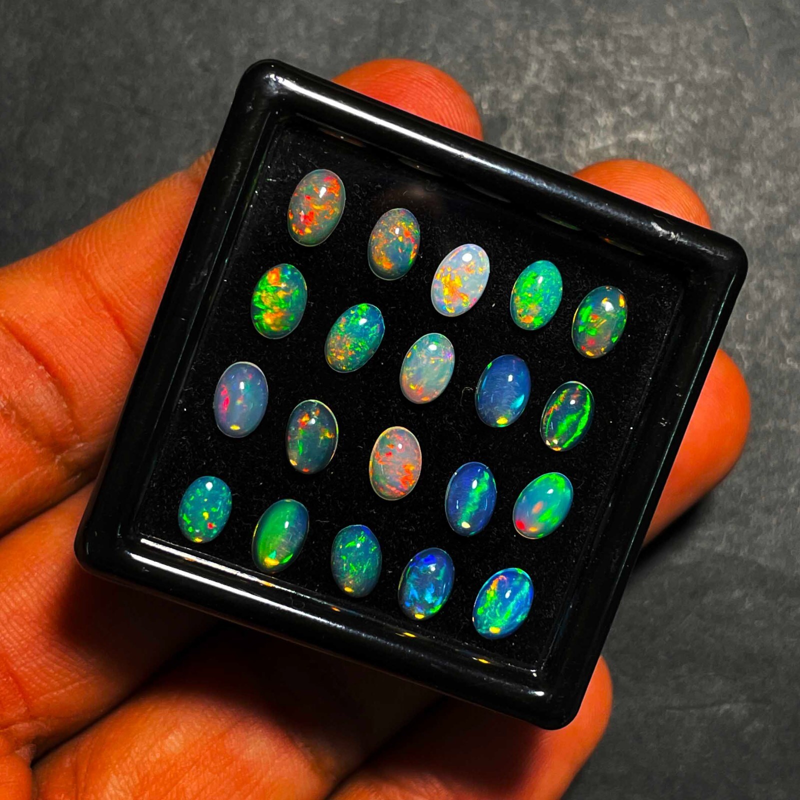 Natural Ethiopian Opal Oval Cabochon Loose Gemstone Lot 18 Pcs 4*6 MM 5 CT