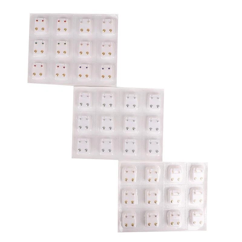 24Pcs Medical Earrings Piercing Tool Ear Stud Surgical Steel Earrings Women