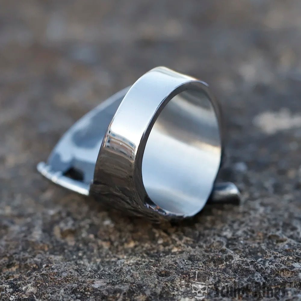Sculpt Rings™ Grim Reaper Stainless Steel Ring – Gothic Biker Skull Jewelry