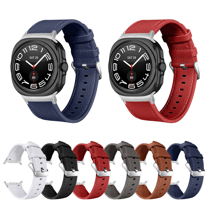 For Samsung Galaxy Watch 7 Ultra 47mm Leather Loop Bracelet Sports Band Strap