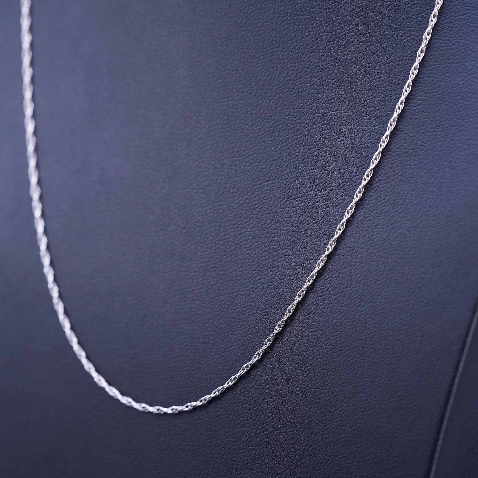 20” 1mm, vintage Italian sterling silver 925 Singapore rope chain necklace