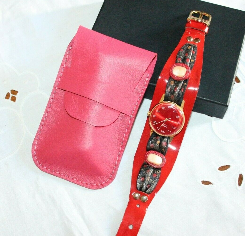 REAL LEATHER TRAVEL WATCH HOLDER Customizable Leather Watch Case