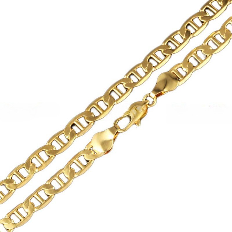 18K GoldLink Link Anchor Chain Necklace Bracelet Anklet 2MM-7MM 7-9″
