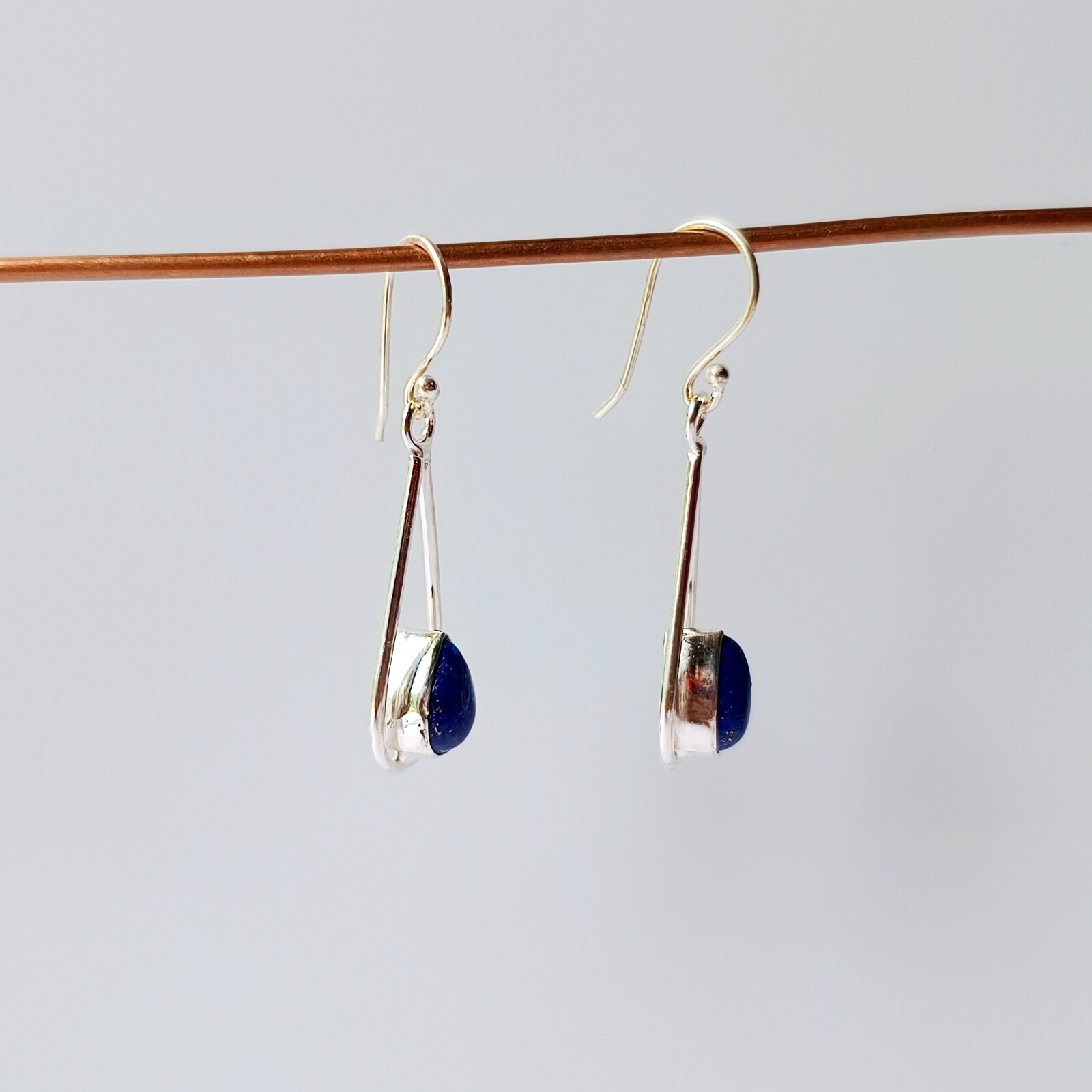 Lapis Lazuli Gemstone Handmade 925 Sterling Silver Earrings Jewelry 1.49″