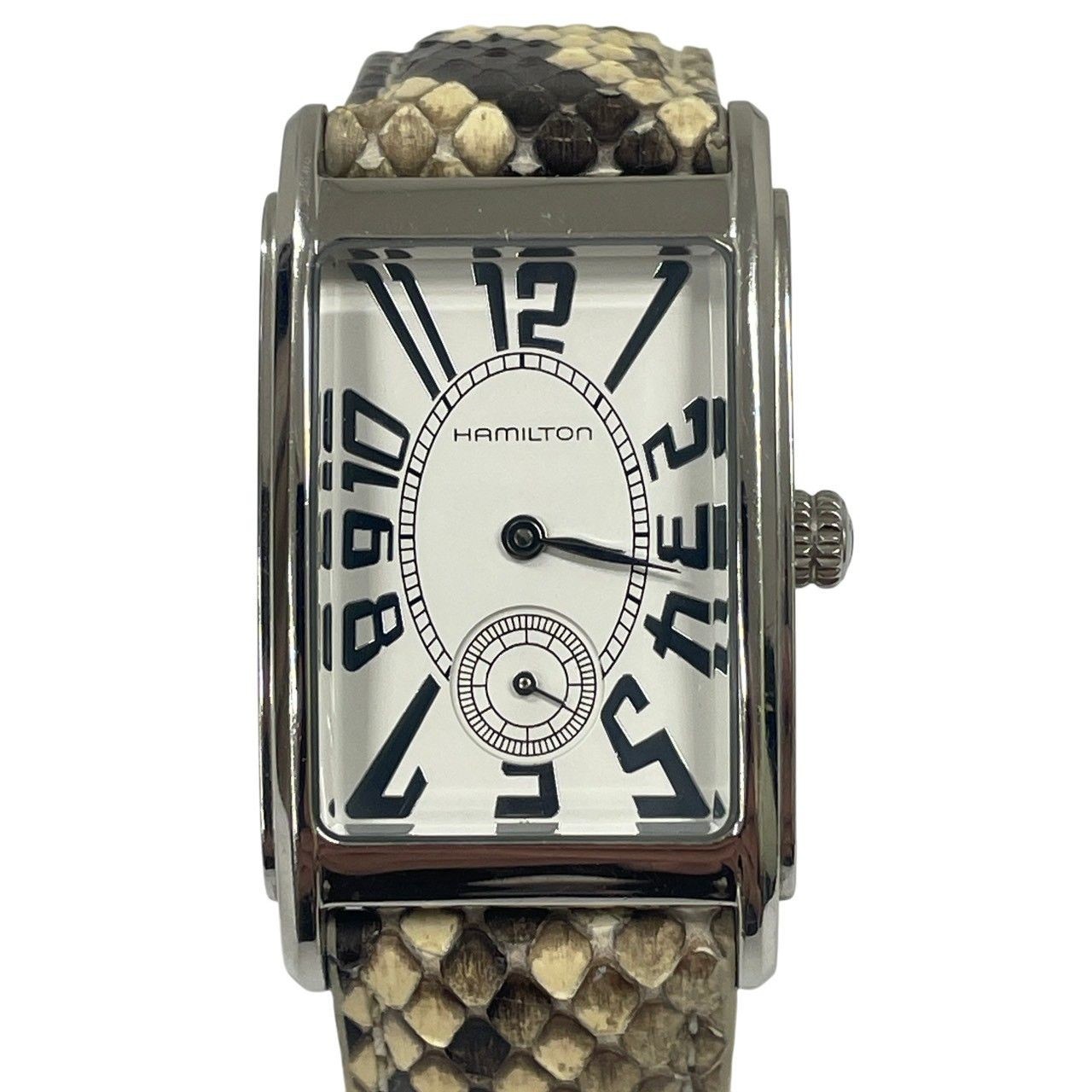 Hamilton Ardmore H114110 Rectangle SS White Dial Small Second Quartz New Battery