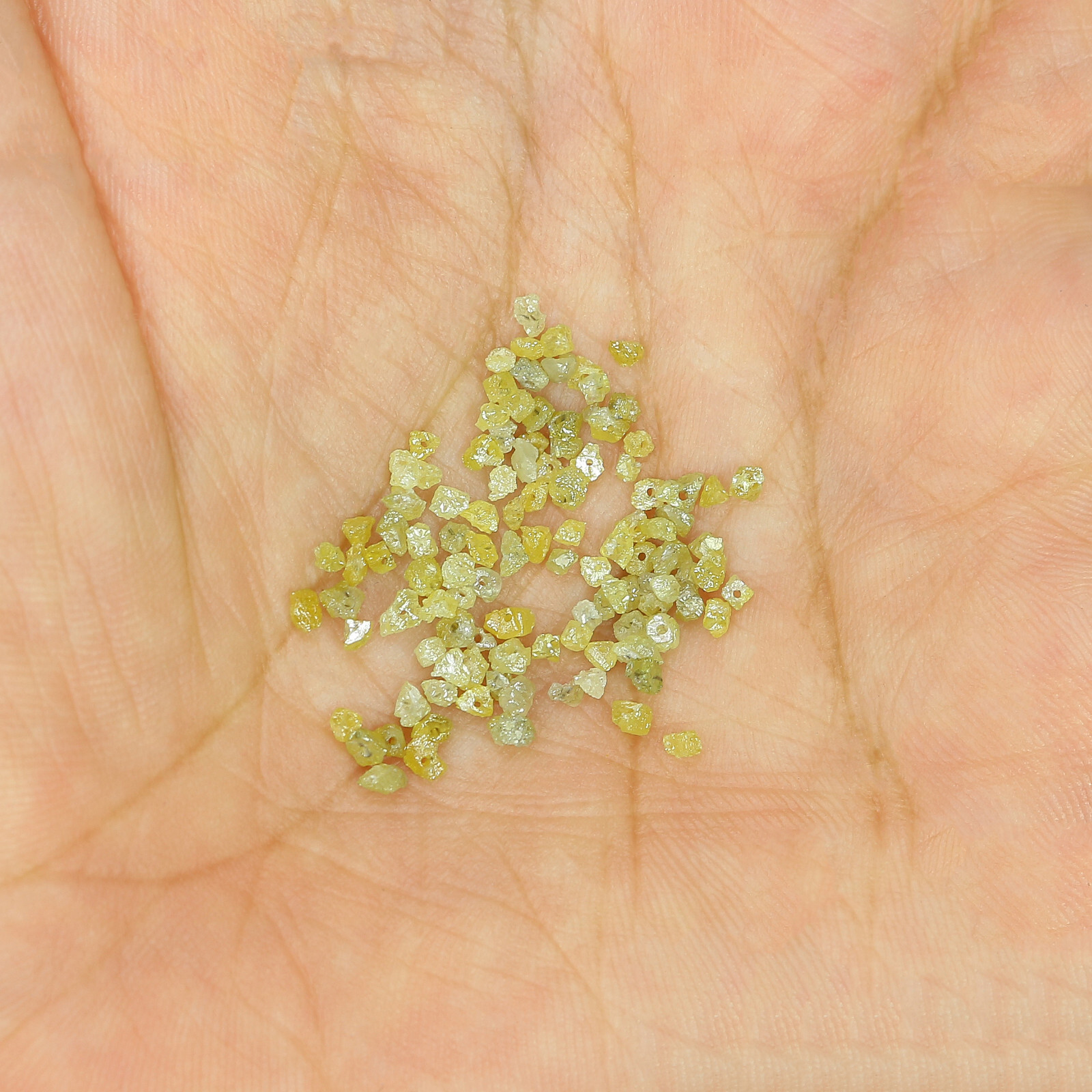 Natural Loose Rough Diamonds Drilling Bead Shape Yellow Color 4.00 ct Lot Q77
