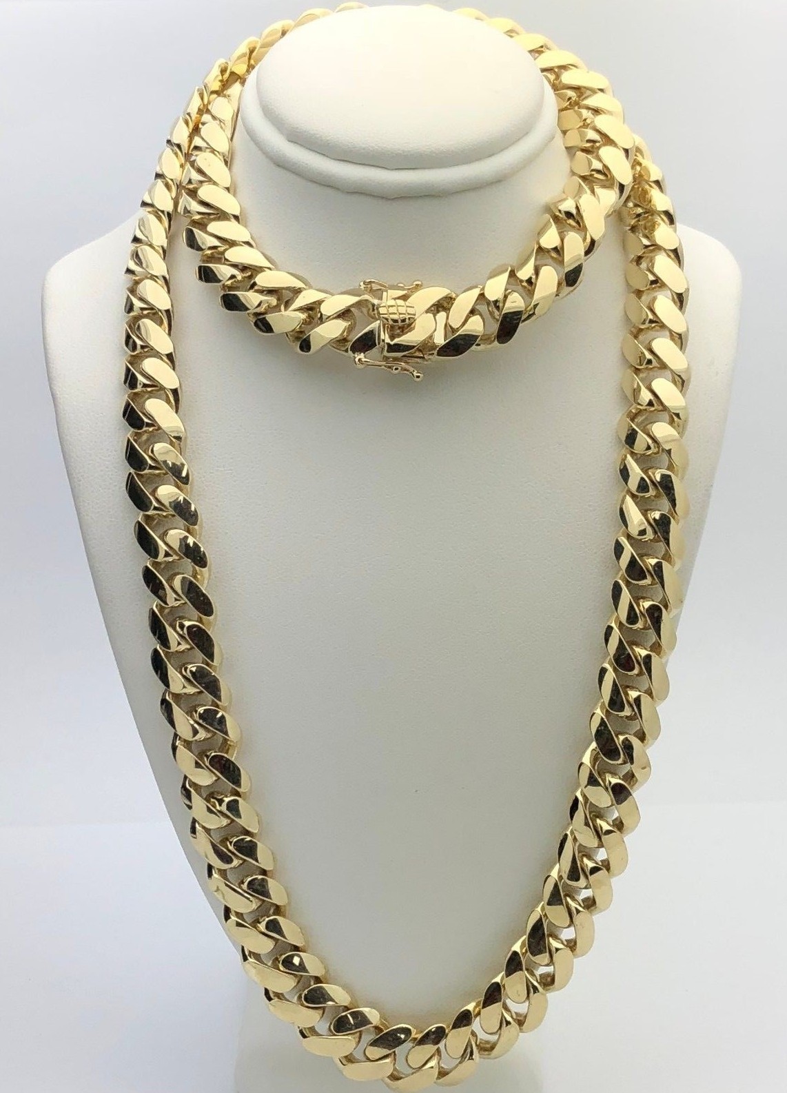10k Yellow Gold Solid Heavy Miami Cuban Link Chain Necklace 24″ 7mm 229.9gram