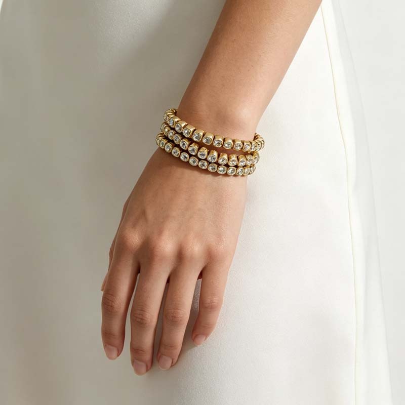 3pcs Chicos Station Stackable Stretch Bracelet Chic Women Party Vacation Jewelry