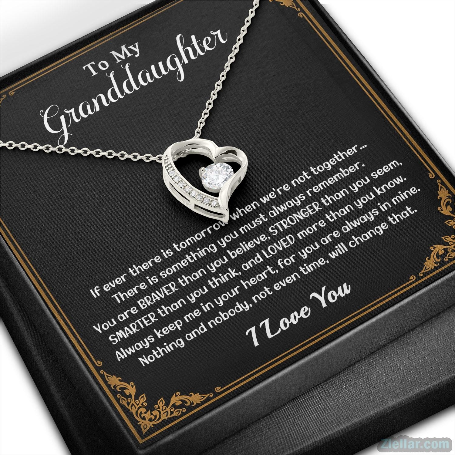 To My Granddaughter Necklace, Birthday Christmas Jewelry Gift for Special Girl