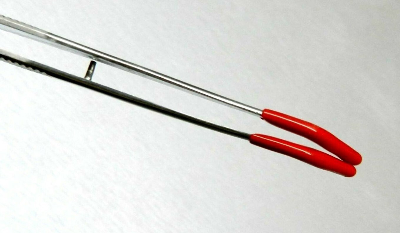Tweezers Bent Tip 8″ PVC Coated Rubber Tips Jewelry Non Marring Tweezer