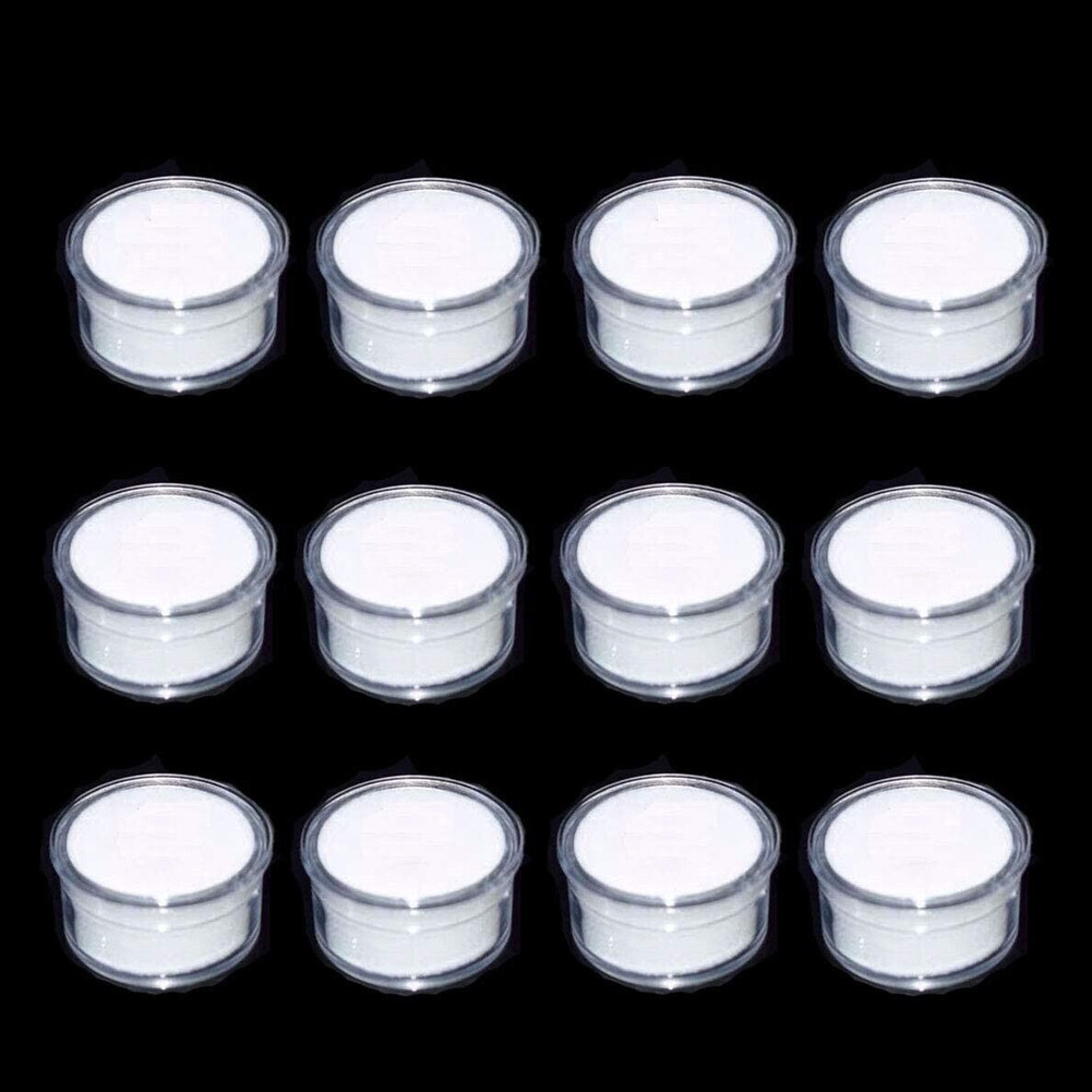 Transparent Gem Round Box Protective Loose Diamond Gemstone Display Case Holder