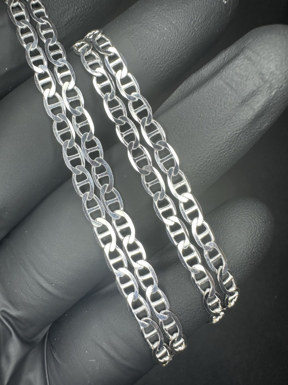 Solid 925 Sterling Silver 3.7mm 24” Mariner Necklace