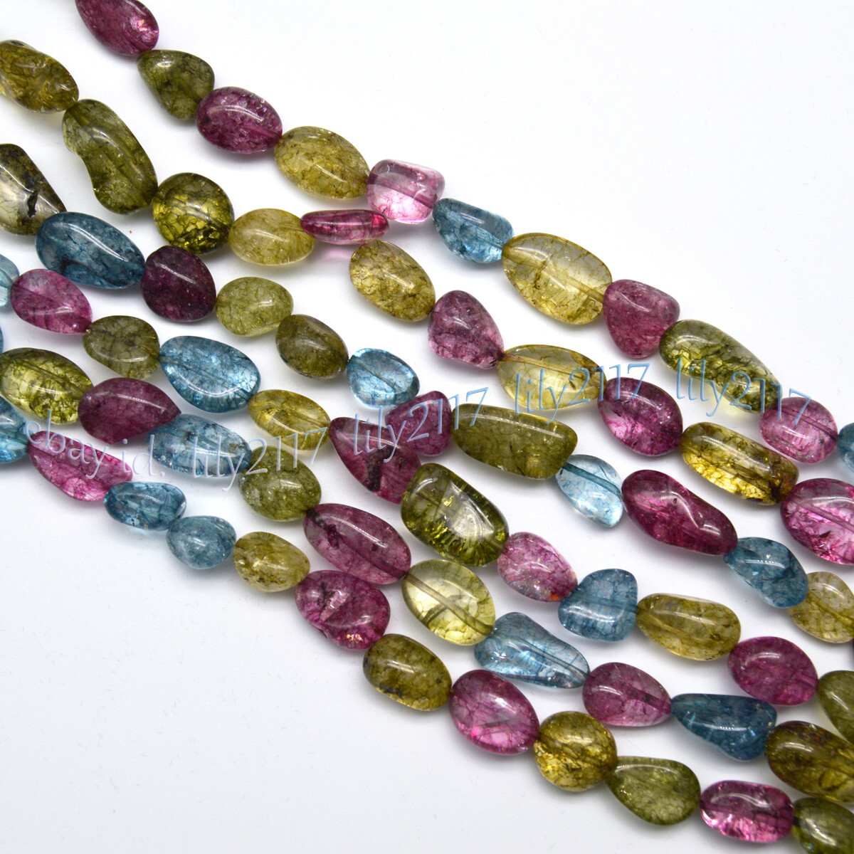 12-15mm Multicolor Tourmaline Irregular Freeform Nugget Gemstone Loose Bead 15”