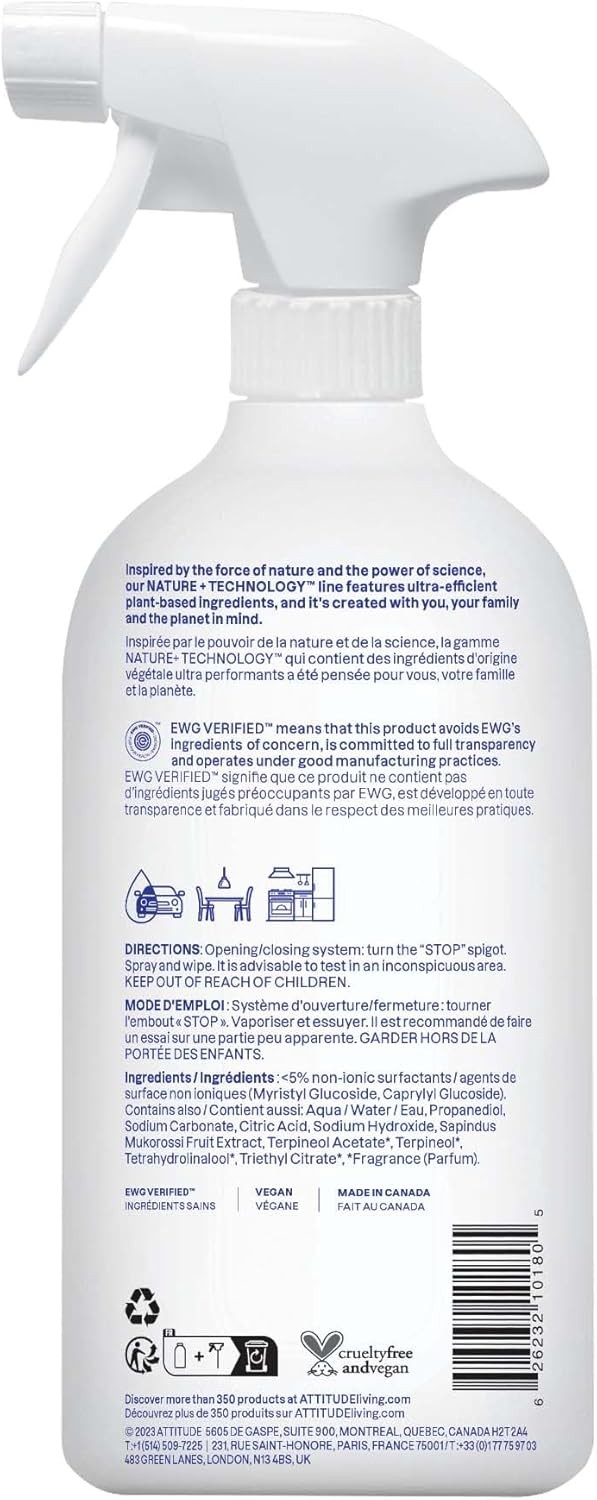 ATTITUDE All Purpose Cleaner Spray, EWG Verified, 27.1 Fl Oz (Pack of 1)
